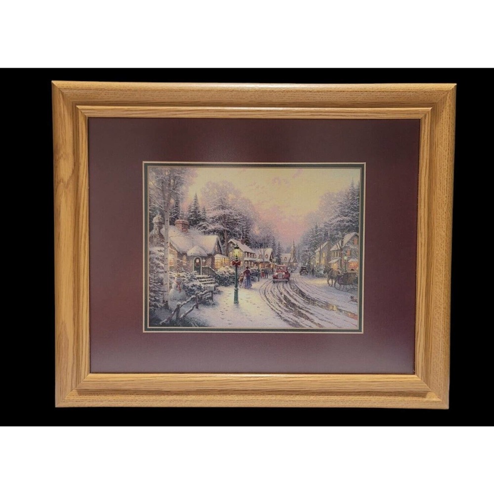 Thomas Kinkade Village Christmas Limited Edition Lithograph With COA Framed